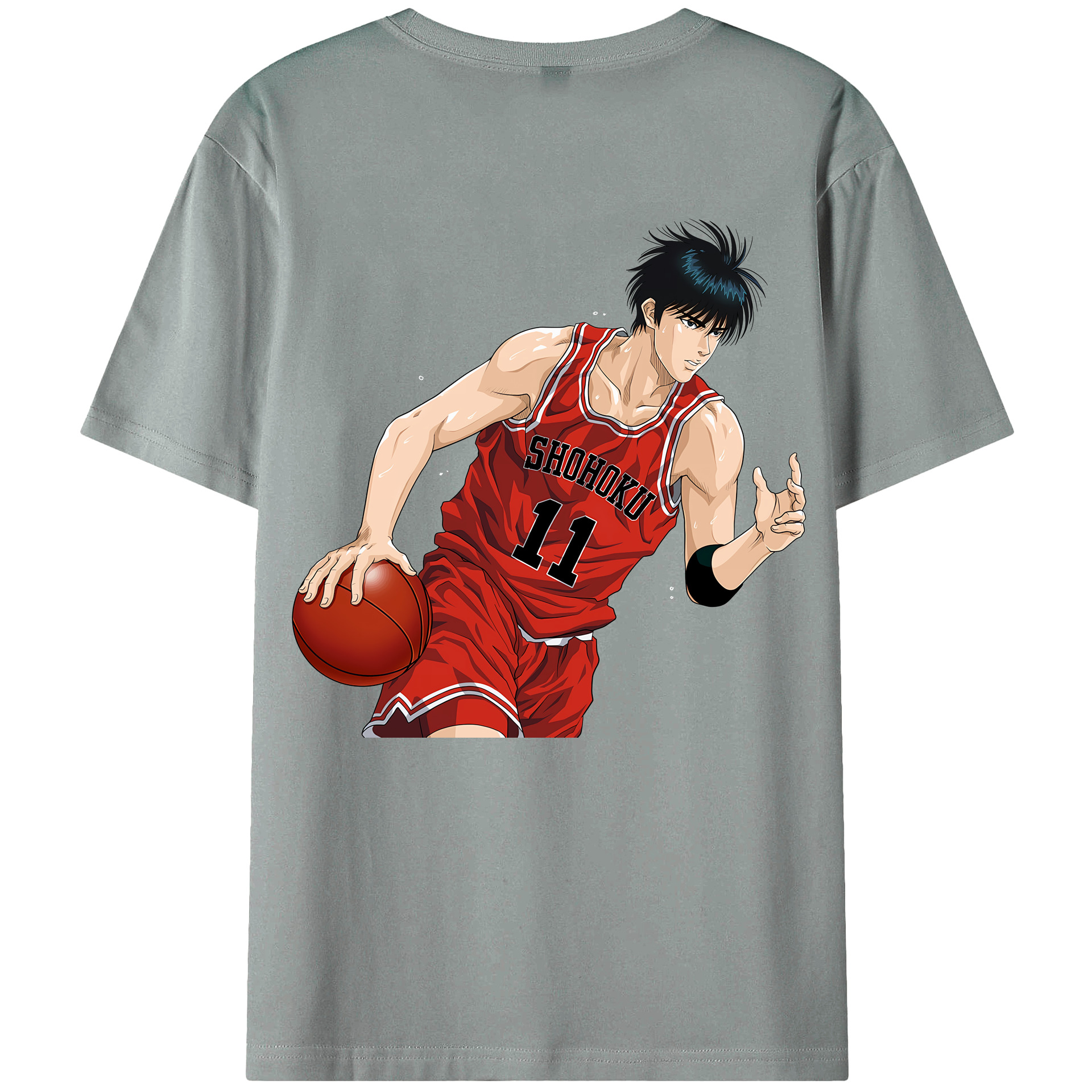 （画像用） SLAM DUNK／スラムダンク 綿100％ メンズ半袖Tシャツ（バックプリント） 通気性